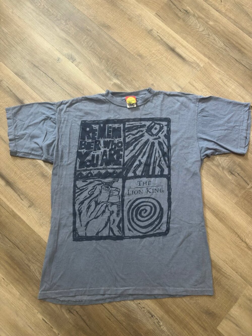 Vintage 90s Lion King Simba Remember Graphic Disney Shirt XL Blue Gray